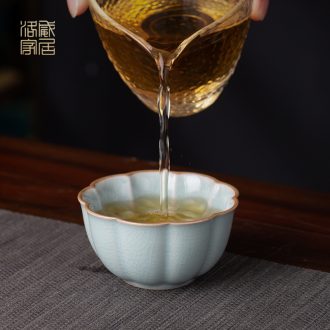 , your kiln azure sample tea cup single cup jingdezhen domestic open piece of kung fu tea cup for her masters cup