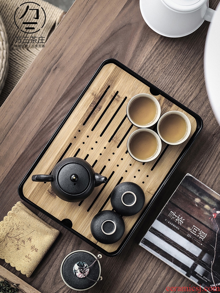 Three thousand household tureen tea cups of black tea village set ceramic teapot kung fu tea set contracted dry tea tray