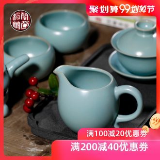 Chrysanthemum patterns beauty tea sea blue your kiln fair handmade ceramic tea cup and a cup of tea tea set a single cent
