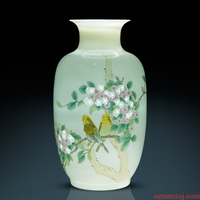 Jingdezhen ceramics master hand knife clay powder enamel vase Chinese sitting room adornment penjing collection gifts