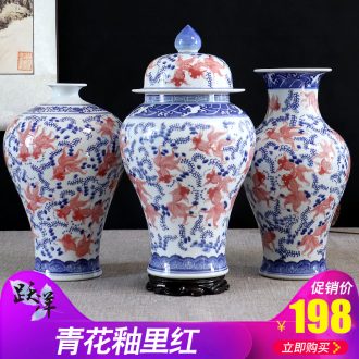 Youligong of blue and white porcelain vase furnishing articles flower arranging archaize sitting room adornment handicraft of jingdezhen ceramics general tank