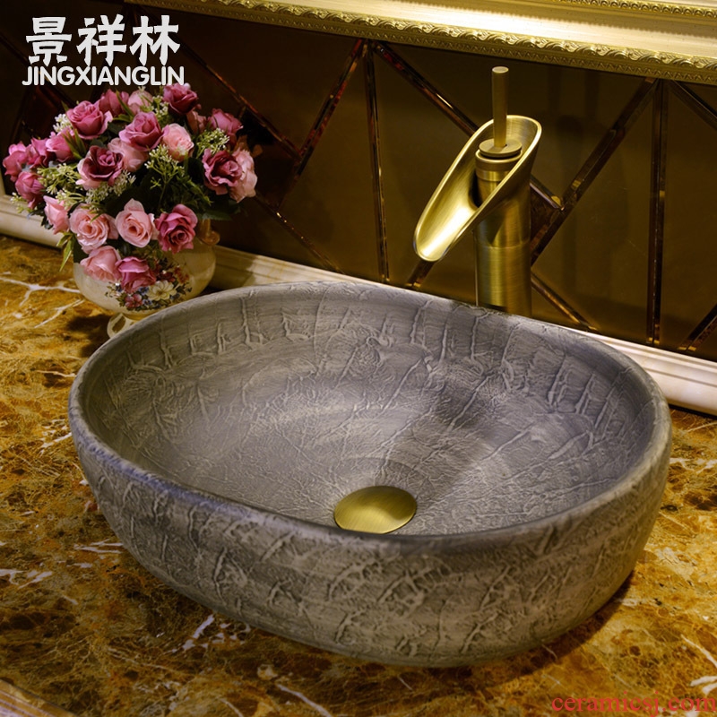 Basin ceramic art basin of oval table Europe type restoring ancient ways basin basin lavatory toilet hand basin
