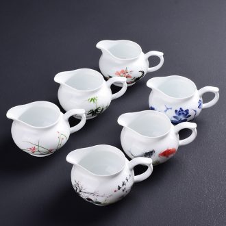 Blue and white ceramics fair mug) set points of tea ware kung fu tea cups individual fair cup of tea accessories