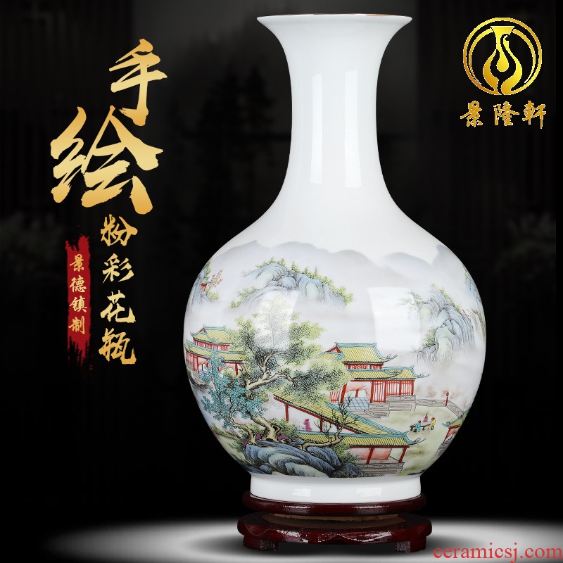 Jingdezhen ceramic peony vases, flower arranging machine sitting room office decorations furnishing articles large porcelain restoring ancient ways