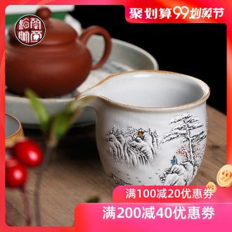 Chrysanthemum patterns hand-painted fair snow your kiln ceramic cups of tea tea set a single and a cup of tea tea household size