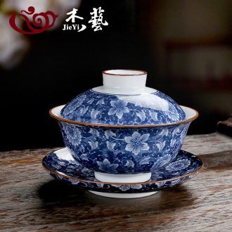 Vintage blue tureen ceramic cups three to large bowl tea sets high white porcelain home upset hot tea