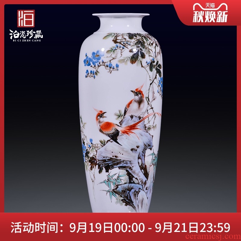 Jingdezhen ceramic painting birds and flowers in the vase furnishing articles new Chinese style office sitting room porch decoration craft gift