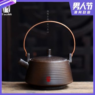 Tao fan coarse pottery pot of antique teapot manually hand embryo teapot side put the pot of tea can keep firewood ceramic teapot
