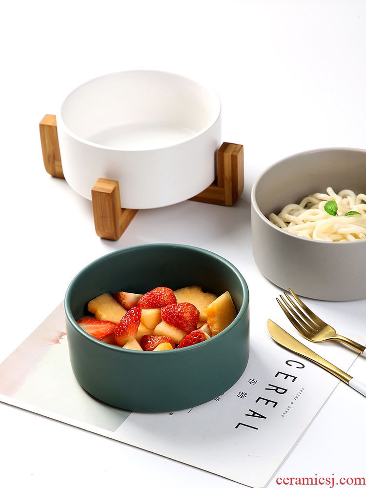 Nordic ceramic salad bowl, creative household contracted web celebrity ins tableware and the single large rainbow noodle bowl bowl soup bowl