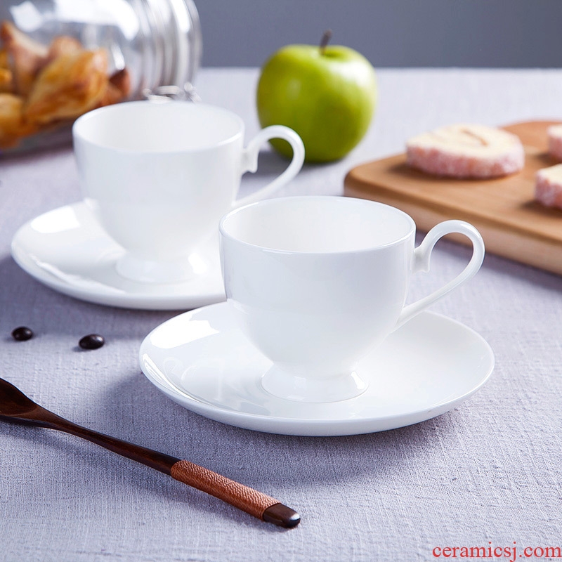 Jingdezhen european-style bone porcelain white ceramic cup afternoon tea set creative household soft outfit coffee cups and saucers send the spoon