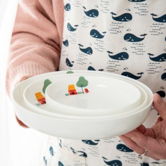 Jingdezhen ceramic plate suit household creative cartoon dish dish dish deep dish soup plate fruit plates