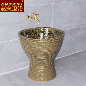 Chinese style restoring ancient ways of song dynasty ceramic art conjoined outdoor balcony mop mop pool tank pool to wash the mop basin antifreeze