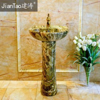 One pillar lavabo ou wash one toilet lavatory ceramic art basin to the balcony column