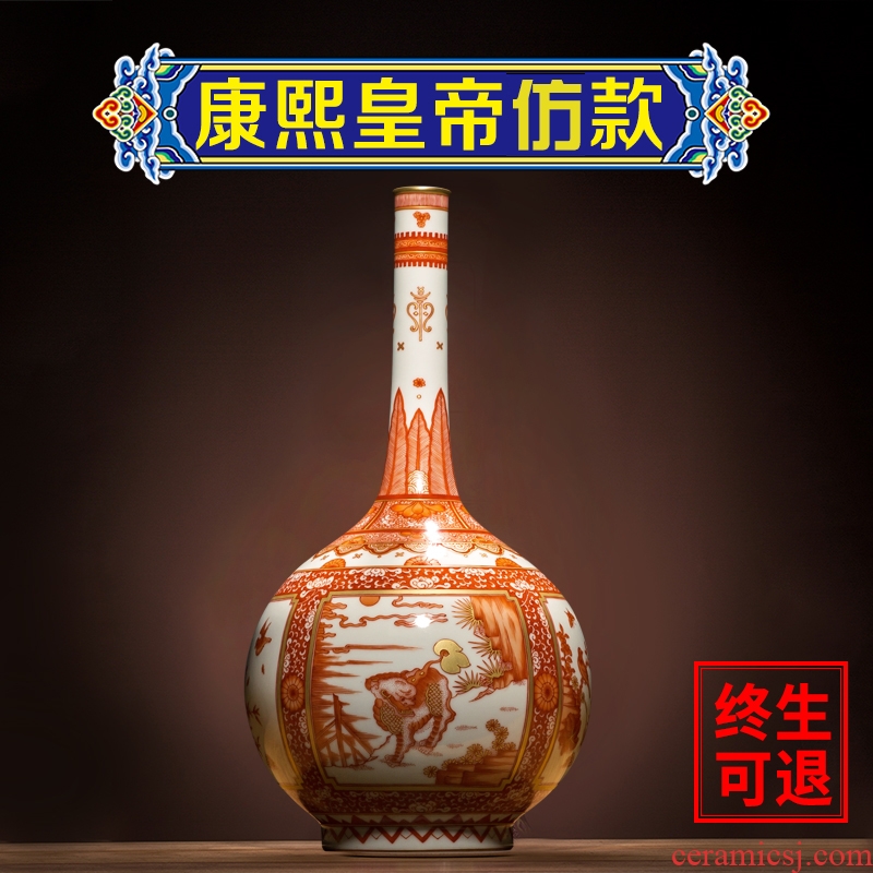 Ning antique hand-painted vases, small mouth sealed kiln chinaware sitting room adornment home furnishing articles porcelain Chinese style restoring ancient ways