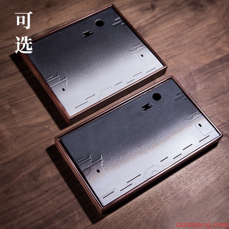 Kung fu tea tea tray and hall square contracted household small tea tray storage dry bubble tea sea ceramics