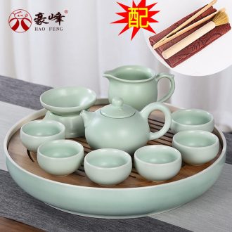 HaoFeng ceramic tea set suit household kung fu tea Japanese dry tea set your kiln tea cups GaiWanCha sea way