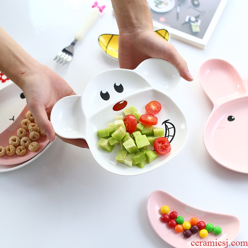 Baby meal plate non-toxic ceramic lovely home fruit bowl breakfast creative cartoon plate 0
