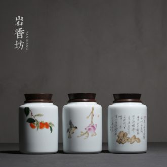 YanXiang lane shadow celadon ebony cover seal caddy persimmon tea ceramic POTS storage medium joker