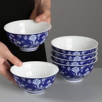 Jingdezhen porcelain bowls Chinese creative ceramic tableware home eat rice bowl a single small bowl of rice bowls tall bowl