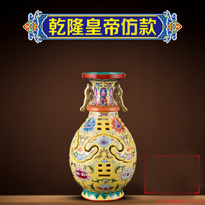 Better sealed kiln jingdezhen antique hand-painted famille rose porcelain vase furnishing articles sitting room floret bottle of new Chinese style art