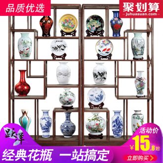 Rich ancient frame furnishing articles of jingdezhen porcelain ceramics dried flower vases, flower arrangement sitting room small blue and white porcelain decorative arts and crafts
