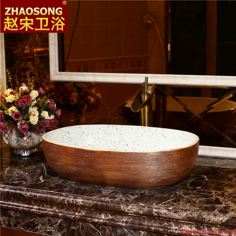 European style of song dynasty ceramics oval table basin bathroom large lavatory basin of wash one creative restoring ancient ways
