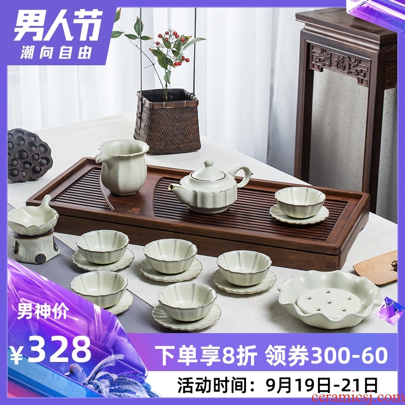 Your kiln tea suit household modern jingdezhen ceramic kung fu tea cups of a complete set of simple circular teapot