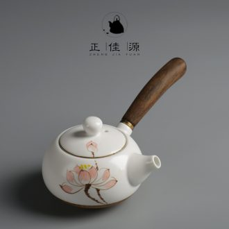Are good source of ebony handle side pot of ceramic hand-painted teapot kung fu tea set single pot of Japanese long handle the clay pot