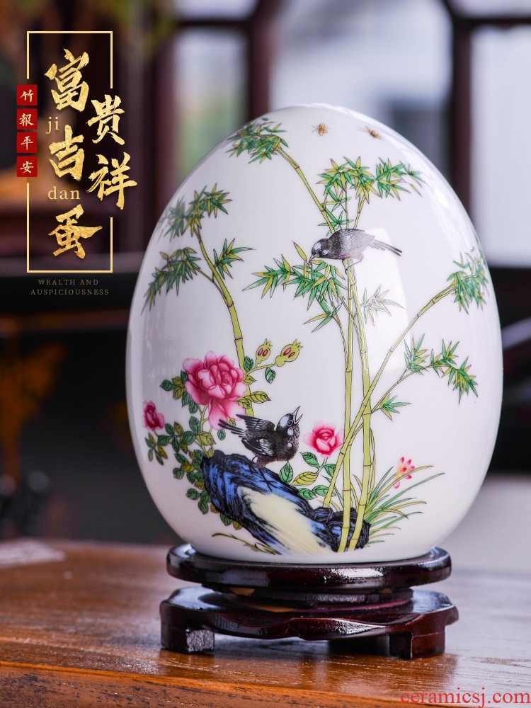 Jingdezhen ceramics vase rich ancient frame furnishing articles f egg Chinese style decoration home porch bedroom adornment ornament
