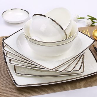 European bone porcelain subgroup and household food dish fish dish creative ceramic dinner plate dishes tableware suit non-success que