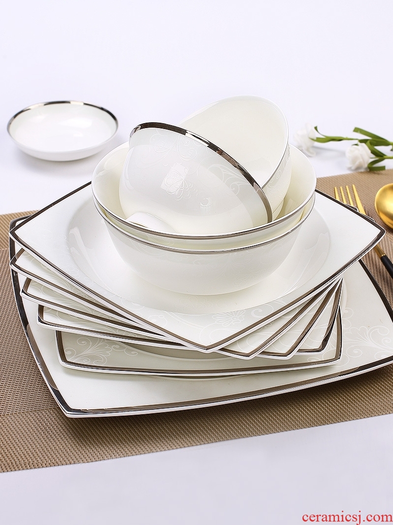 European bone porcelain subgroup and household food dish fish dish creative ceramic dinner plate dishes tableware suit non-success que