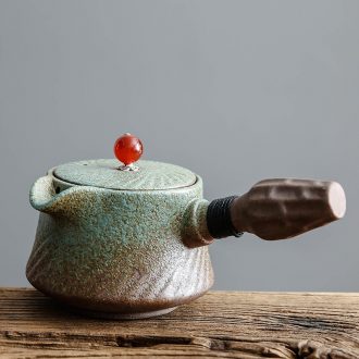 Bo yiu retro coarse pottery pot of Japanese martial arts ceramic teapot side large capacity alcohol stove to boil the teapot tea