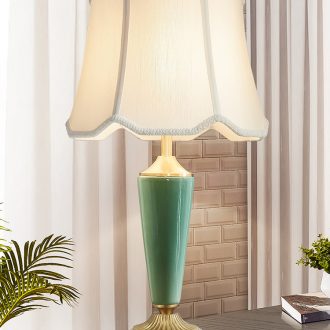 Doren American desk lamp contemporary and contracted Nordic light much originality of bedroom the head of a bed full of copper ceramic desk lamp sitting room study