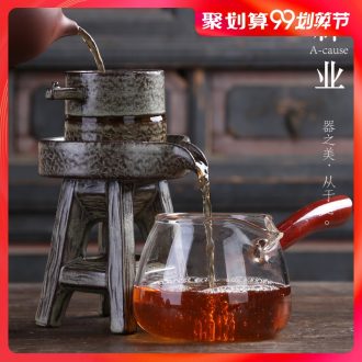Auspicious industry) tea creative tea ceramic insulation character stone mill tea filters filter tea accessories tea filter