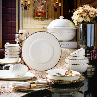 High-grade tableware suit jingdezhen dishes suit household light excessive bone porcelain bowl of composite ceramic sets of chopsticks