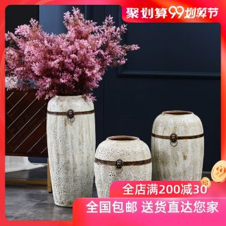 Clever jingdezhen simulation of large vase suit sitting room TV cabinet ceramic pottery flower arranging restoring ancient ways furnishing articles