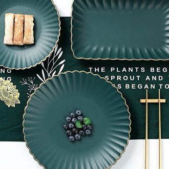 Nordic phnom penh dish dish dish household food dish individuality creative ceramic dinner plate tableware sparrow 祤 suit combinations