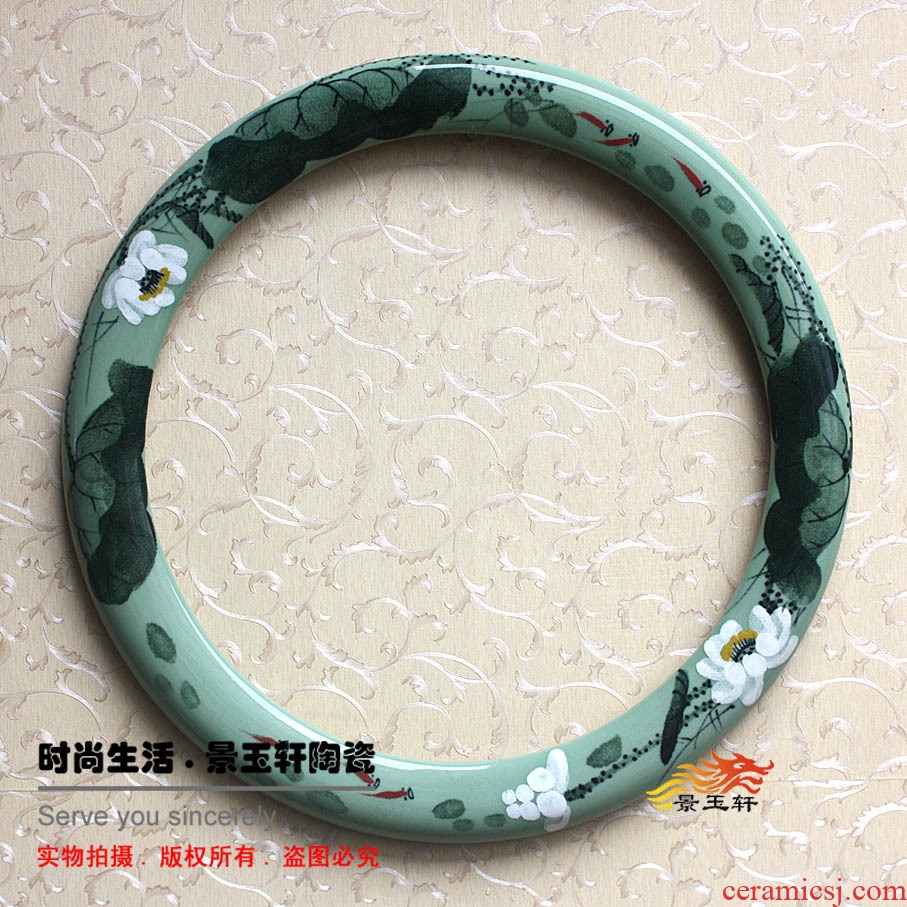 JingYuXuan jingdezhen ceramic art frame green lotus basin. Also picture frame