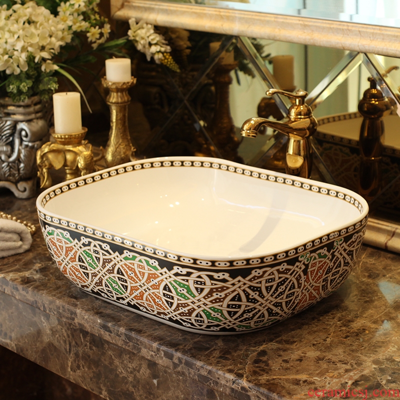 Jingdezhen ceramic stage basin art square more toilet stage basin sinks European archaize restoring ancient ways