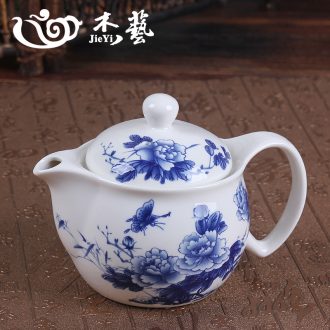 Jingdezhen ceramic teapot large single pot of kung fu tea tea to small landscape filtering of blue and white porcelain teapot