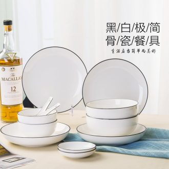 Dishes home suits Japanese northern wind contracted under the glaze ceramic bone China tableware individuality creative European dishes