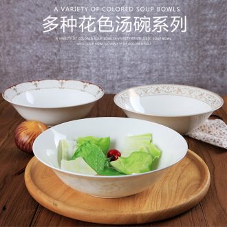 Jingdezhen ceramic household bowl bone China 9 inches large noodles soup bowl creative jobs microwave Korean dishes