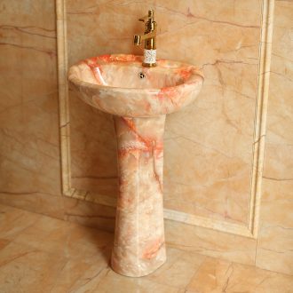 Spring rain ceramic column type lavatory European archaize bathroom sink on floor balcony art basin
