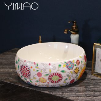 Million birds basin stage basin drum-shaped lavatory ceramic dish home European art toilet basin that wash a face to wash your hands
