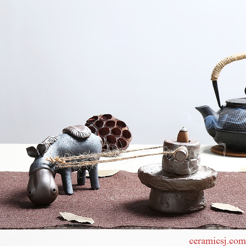 Chen xiang personality back incense back present donkey fair creative home furnishing articles the censer ceramic arts and crafts