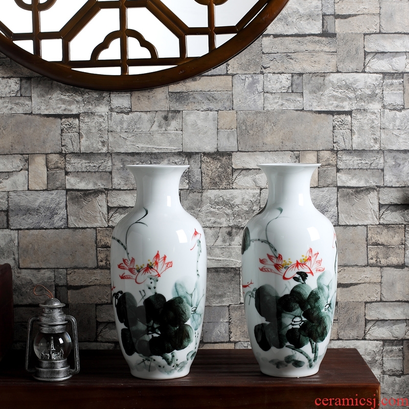 Jingdezhen ceramics by hand the glass vase furnishing articles dried flower arranging flowers sitting room lucky bamboo home home decorations