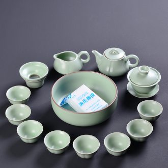 A complete set of kung fu tea set ceramic teapot your kiln tureen kung fu tea pu-erh tea tea set