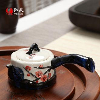 Imperial springs hand-painted plum tree stumps side ceramic teapot kung fu tea set home ideas of filter tea pot