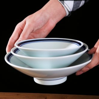 Jingdezhen ceramic bowl under the glaze color household Japanese hat to ramen soup bowl large salad bowl contracted tableware restoring ancient ways