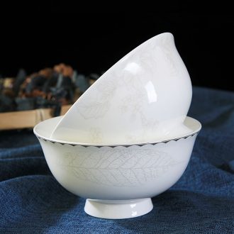 Jingdezhen ceramic bowl home 4.5 -inch prevent iron rice bowl noodles in soup bowl tableware contracted atmosphere for your job